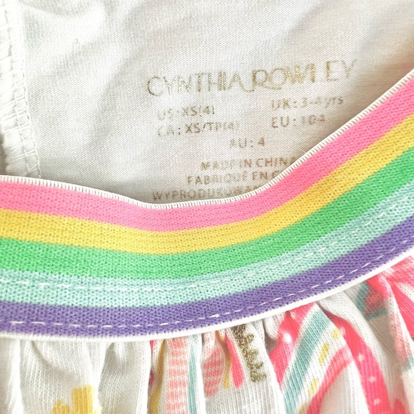 Cynthia Rowley Kids Neon Rainbow Skort w/ Gold Sparkle details - Girls Size 4T - Picture 3 of 4